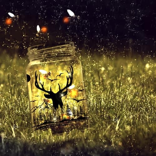 Wild Deer and Tree Silhouette Cutouts for Jars, 12Pcs Reusable Home Decor Kit