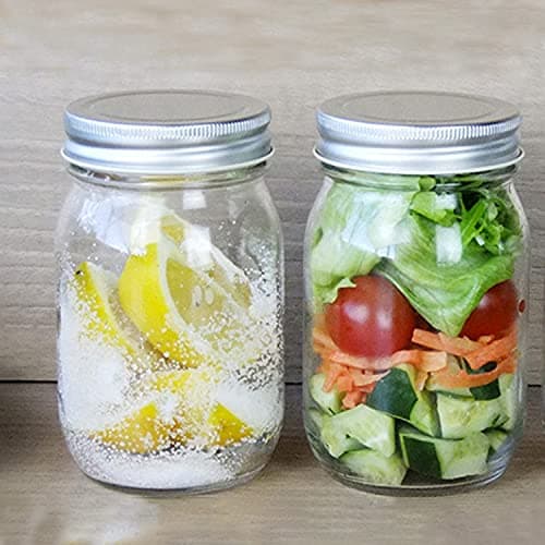 Accguan Mason Jars 16 oz, 12-Pack with Lids & Bands, 16 Labels Included