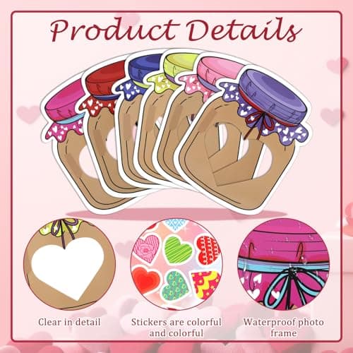 Valentine's Day Craft Kits: DIY Mason Jar Picture Frames & Stickers forKids