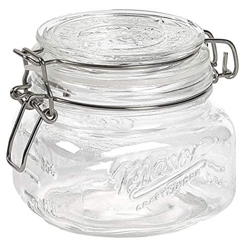 Airtight Kitchen Food Storage Clear Glass Clamp Jars by Mason Craft & More
