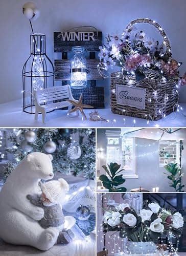Battery Operated 7ft 20 LED Silver Wire Fairy Lights - Waterproof for DIY & Weddings