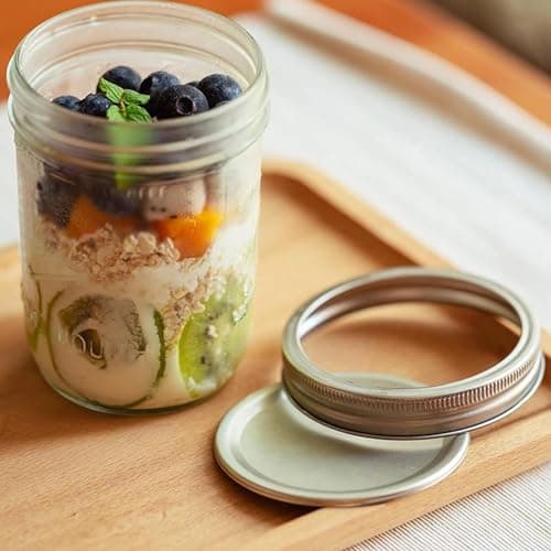 16 oz Wide Mouth Mason Jars with Airtight Lids, 6 Pack for Fermenting and Preserving