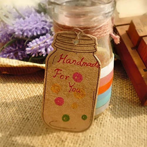 G2PLUS Kraft Paper Gift Tags, 100PCS Brown Hangtags for Canning Jars and Party Favors — Brown Bottle-blank