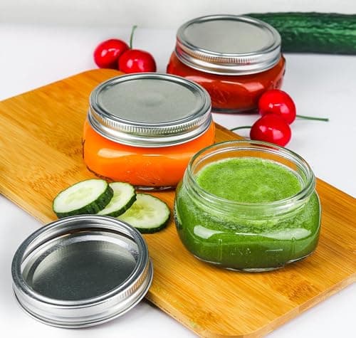 Clear 8 oz Wide Mouth Mason Jars, 12 Pack with Lids & Bands, Perfect for Canning & Preserving