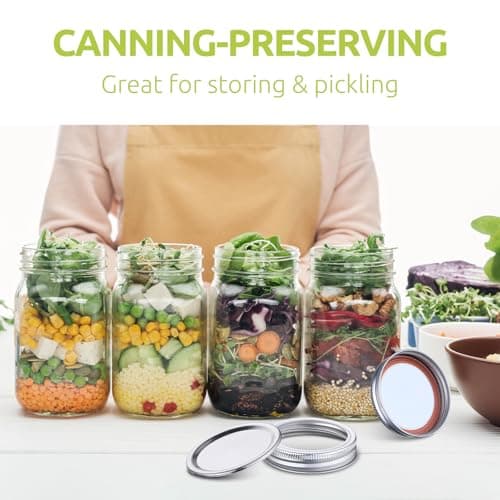 6 Pack 24 oz Airtight Glass Mason Jars for Food Storage & Preserving