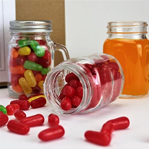 12-Piece Mini Mason Jar Mug Set - 4oz With Handles & Leak-Proof Lids - Perfect For Gifts & Crafts