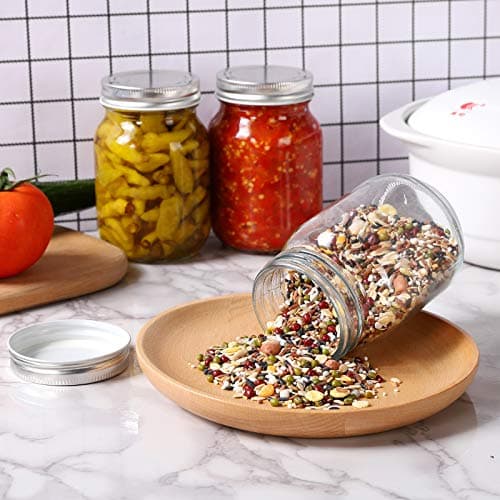 Glass Regular Mouth Mason Jars, 16 oz Clear Glass Jars for Food Storage and Sealing, Perfect for Dry Food, Snacks, and Candies (4PACK)  
Glass Regular Mouth Mason Jars, 16 oz Clear Glass Jars for Overnight Oats and DIY Projects, Ideal for Sealing and