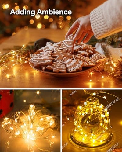 Blingstar Waterproof Silver Fairy Lights, 6 Pack 7Ft, Warm White, Christmas Decoration