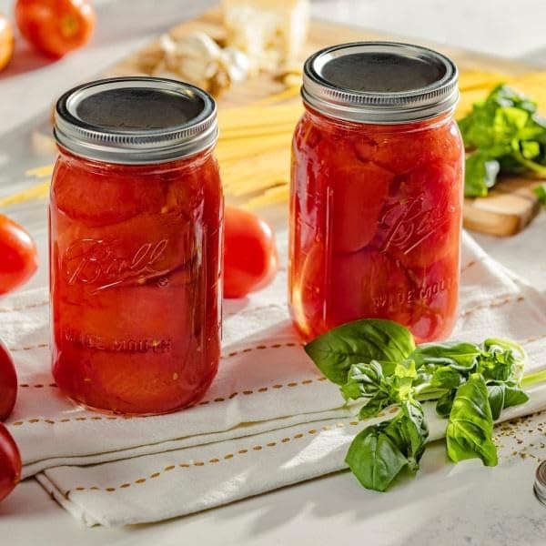 Quart Size Ball Wide Mouth Glass Mason Jars with Lids & Bands (Pack of 2)