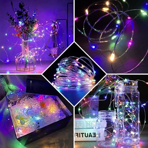 24 Pack Waterproof 20 LED Fairy Lights for Mason Jar Party (Multicolor)