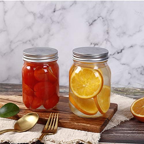 Accguan 16oz Glass Mason Jars with Airtight Lids, 15 Pack, Ideal for Jam, Honey, and More