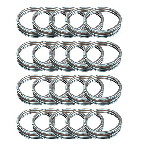 24 Rust-Resistant Silver Mason Jar Rings, 70mm Regular Mouth Lids, Prevent Leaks for Canning Jars