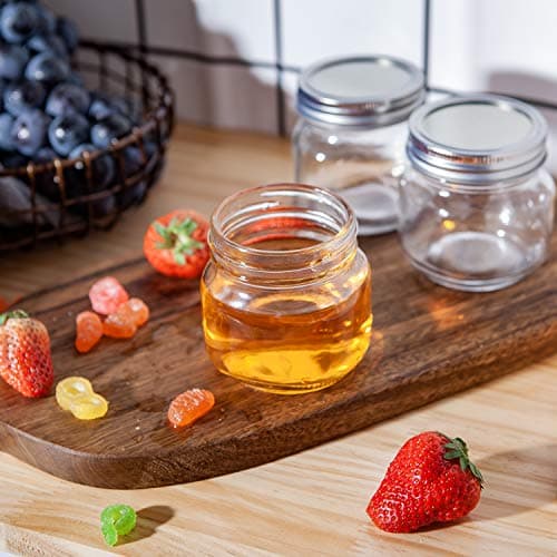 Accguan Mason Jars, 8OZ Silver Lids, 24 Pack, Perfect for Jam, Honey, Wedding Favors
