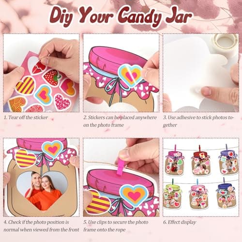 Valentine's Day Craft Kits: DIY Mason Jar Picture Frames & Stickers forKids