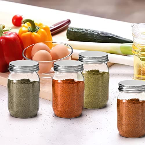 Tebery 24-Pack Clear Plastic Mason Jars, Shatterproof Storage for Slime, Oats, Honey