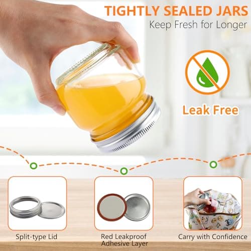 30 Pack 8 oz Mason Jars with Lids and Bands, Small Glass Canning Jars