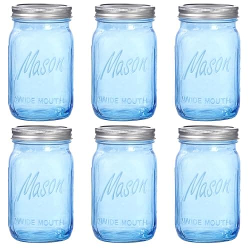 WELLIFE Wide Mouth Mason Jars, 6 Pack Blue Mason Jars for Food Storage & DIY Crafts
| WELLIFE Wide Mouth Mason Jars, 32 OZ Blue Mason Jars for Fermenting & Pickling
| WELLIFE Wide Mouth Mason Jars, Blue Mason Jars for Decor & Meal Prep