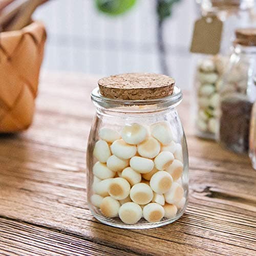Brajttt Mini Yogurt Jars, 40 Pack, 7 oz, Mason Style Favors with Cork Lids
