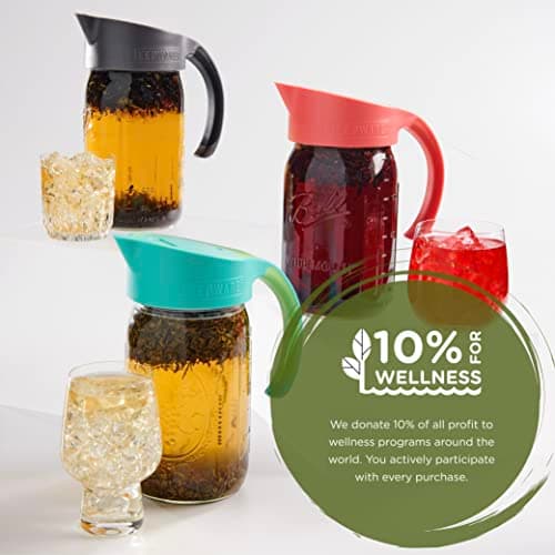 The Tea Spot Turquoise Mellow Mint Cold Brew Filter Jar - Brew Tea Overnight