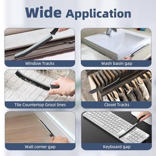 Multifunctional Hard Bristle Crevice Cleaning Brush - Kitchen, Bathroom, Home (Black)