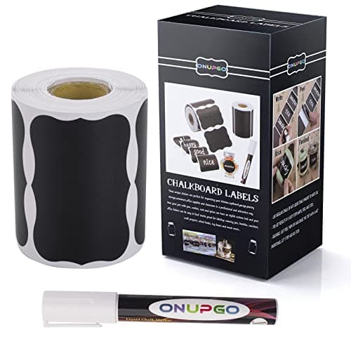ONUPGO Chalkboard Labels 180pcs Waterproof Reusable for Mason Jars & Home Organization