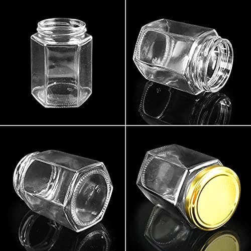 Betrome 30 Pack 6oz Hexagon Glass Jars with Gold Lids for Craft and Wedding Favors
Betrome 180ml Clear Glass Canning Jars with Gold Lids for Jams and Shower Favors
Betrome 30 Pack 6oz Hexagon Glass Jars with Gold Lids for Crafting and Kitchen Storage