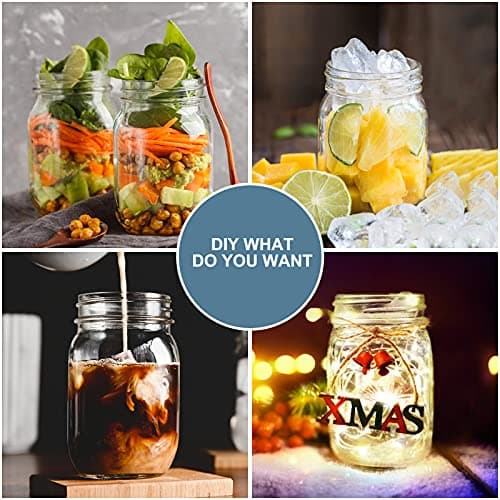 CycleMore 350ml Wide Mouth Glass Mason Jars, Silver Lids, Ideal for Honey, Jam, and Crafts