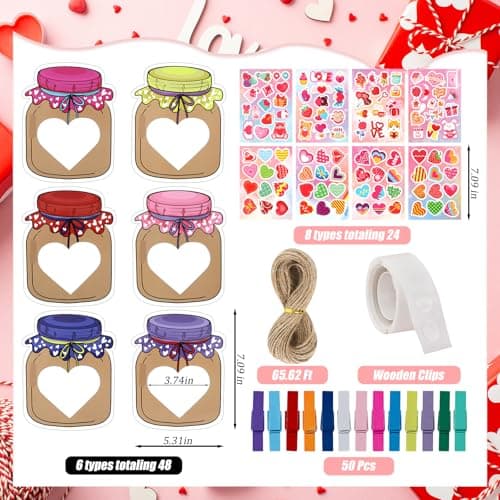 Valentine's Day Craft Kits: DIY Mason Jar Picture Frames & Stickers forKids