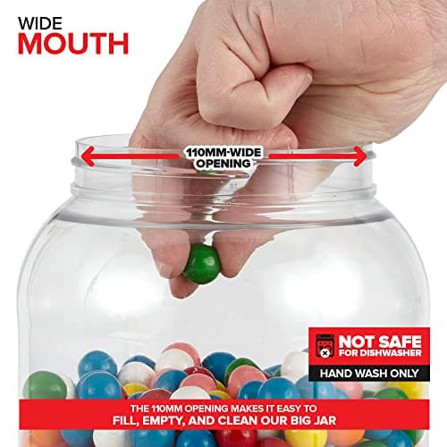 Clear Plastic Jars with Lids (2 Pack) - 64 oz Wide Mouth Storage for Candy, Cookies, Crafts, Kitchen Stocktips