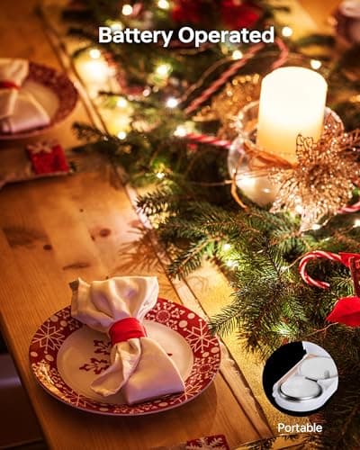 Blingstar Waterproof Silver Fairy Lights, 6 Pack 7Ft, Warm White, Christmas Decoration