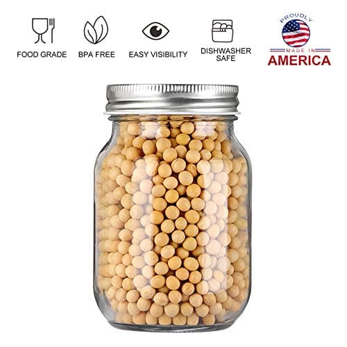 Glass Regular Mouth Mason Jars, 16 oz Clear Glass Jars for Food Storage and Sealing, Perfect for Dry Food, Snacks, and Candies (4PACK)  
Glass Regular Mouth Mason Jars, 16 oz Clear Glass Jars for Overnight Oats and DIY Projects, Ideal for Sealing and