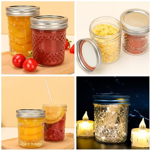 30 Pack CycleMore Wide Mouth Glass Jars, 6 oz Airtight Canisters for Jelly, Sauce, and Favors