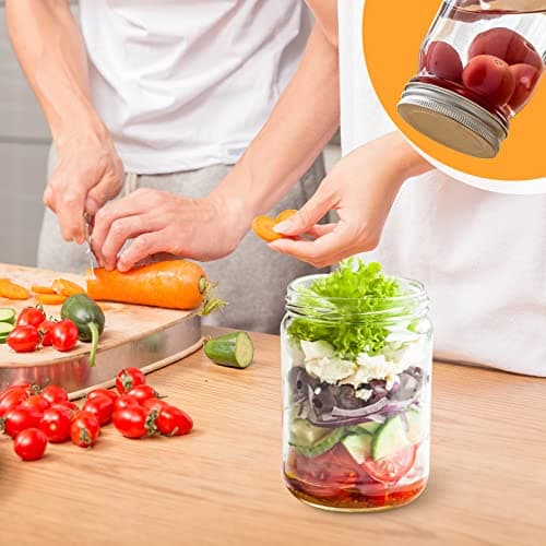 Refillable 16 Oz Clear Plastic Mason Jars for Storage Home Kitchen