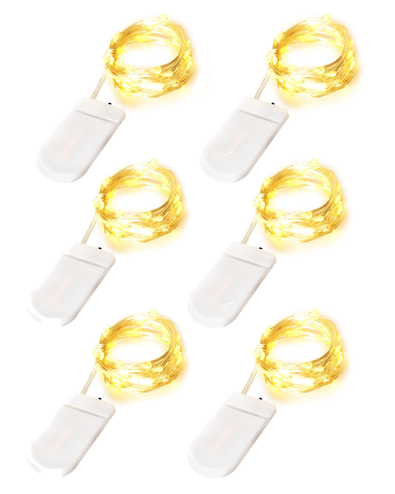 Blingstar Waterproof Silver Fairy Lights, 6 Pack 7Ft, Warm White, Christmas Decoration