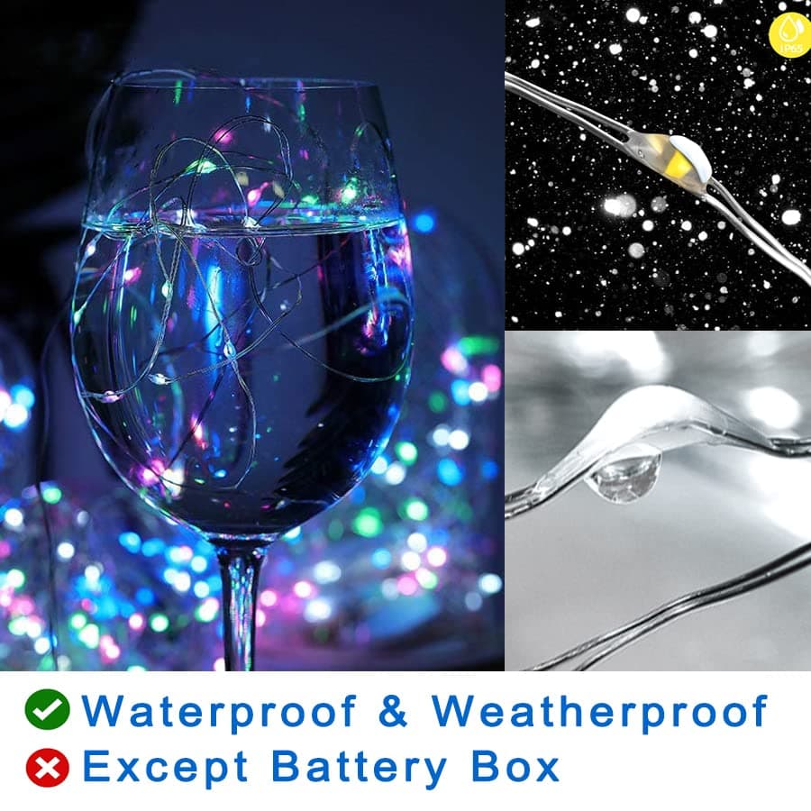 Multicolored Mini Fairy Lights 12-Pack 7ft LED Lights for Crafts and Décor