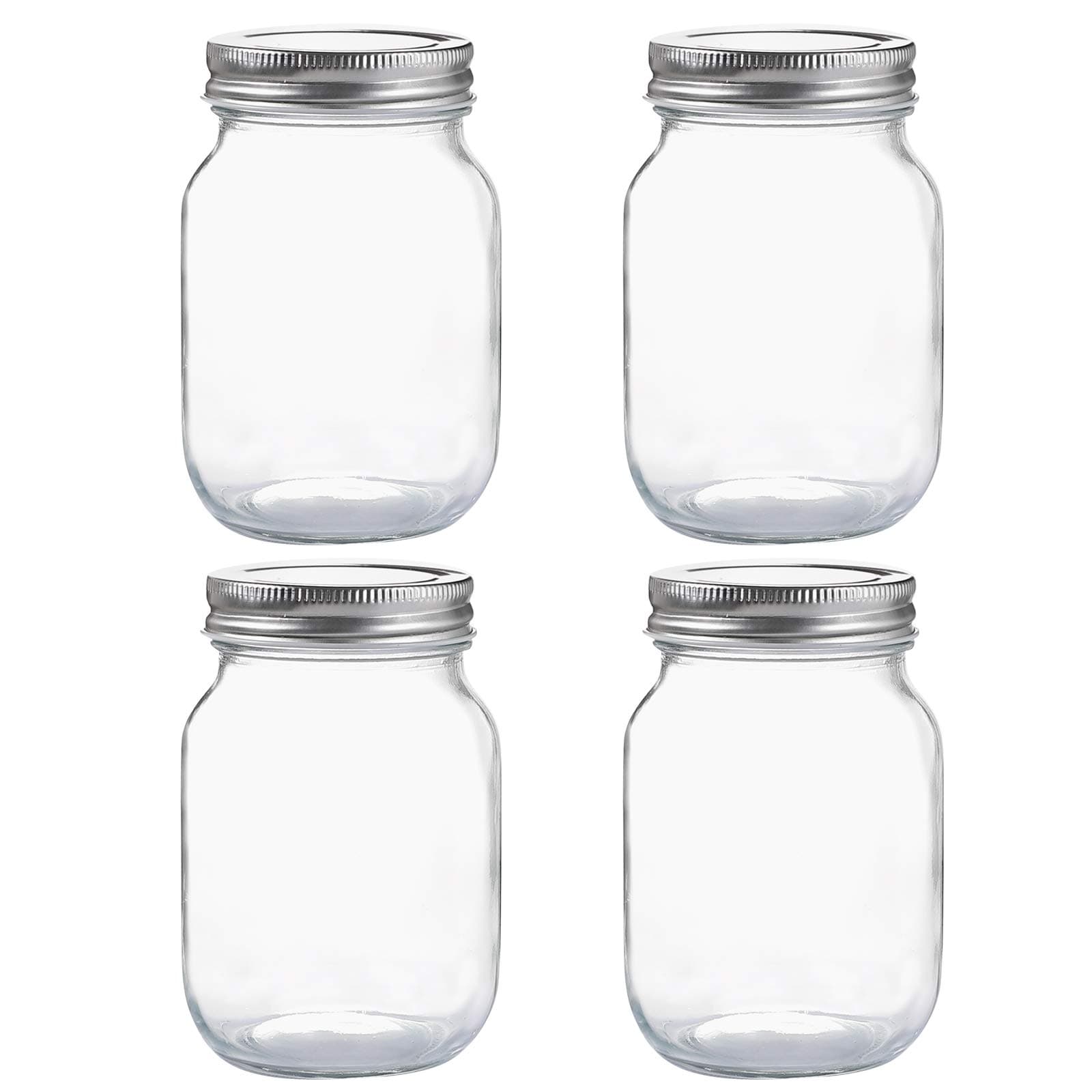 Glass Regular Mouth Mason Jars, 16 oz Clear Glass Jars for Food Storage and Sealing, Perfect for Dry Food, Snacks, and Candies (4PACK)  
Glass Regular Mouth Mason Jars, 16 oz Clear Glass Jars for Overnight Oats and DIY Projects, Ideal for Sealing and
