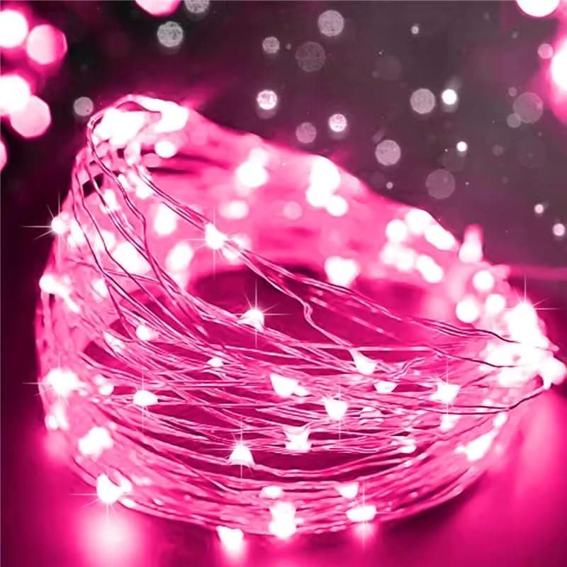 BTFarm 6 Pack Battery Operated 7ft Twinkle LED Fairy Lights 3 Modes Waterproof — Pink