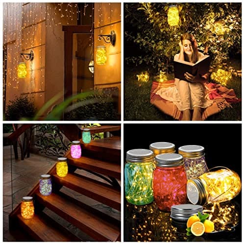 Colorful 16 oz Glass Mason Jars with Lids - 6 Pack Canning, DIY Crafts, Fermenting, Microwave & Freeze Safe
