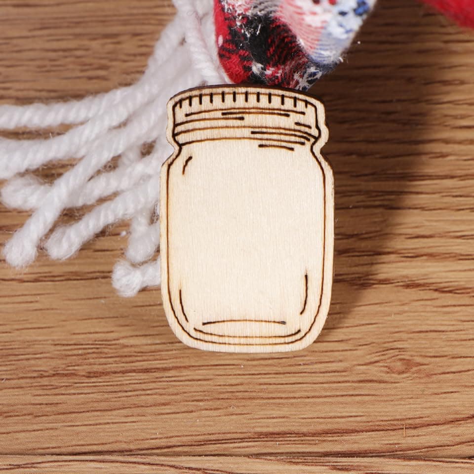 TOYANDONA Wooden Mason Jar Cutouts for Kids Craft DIY