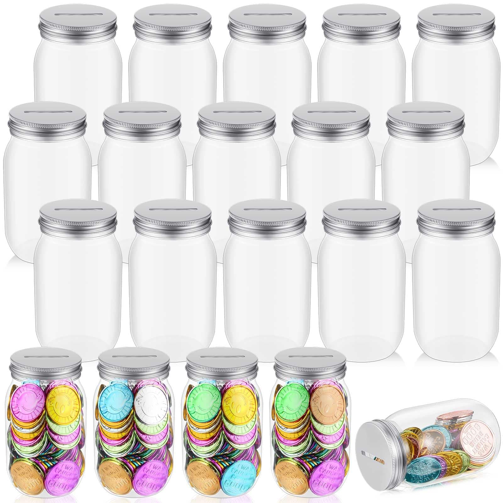 Roowest 24Cs Coin Jars for Kids' Behavior Tokens Classroom Rewards