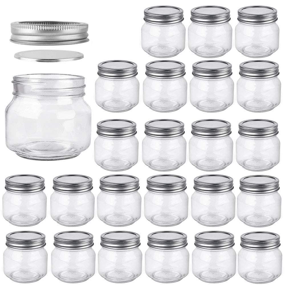 Betrome 24 Pack 8 oz Mason Jars for Oats, Jam & More