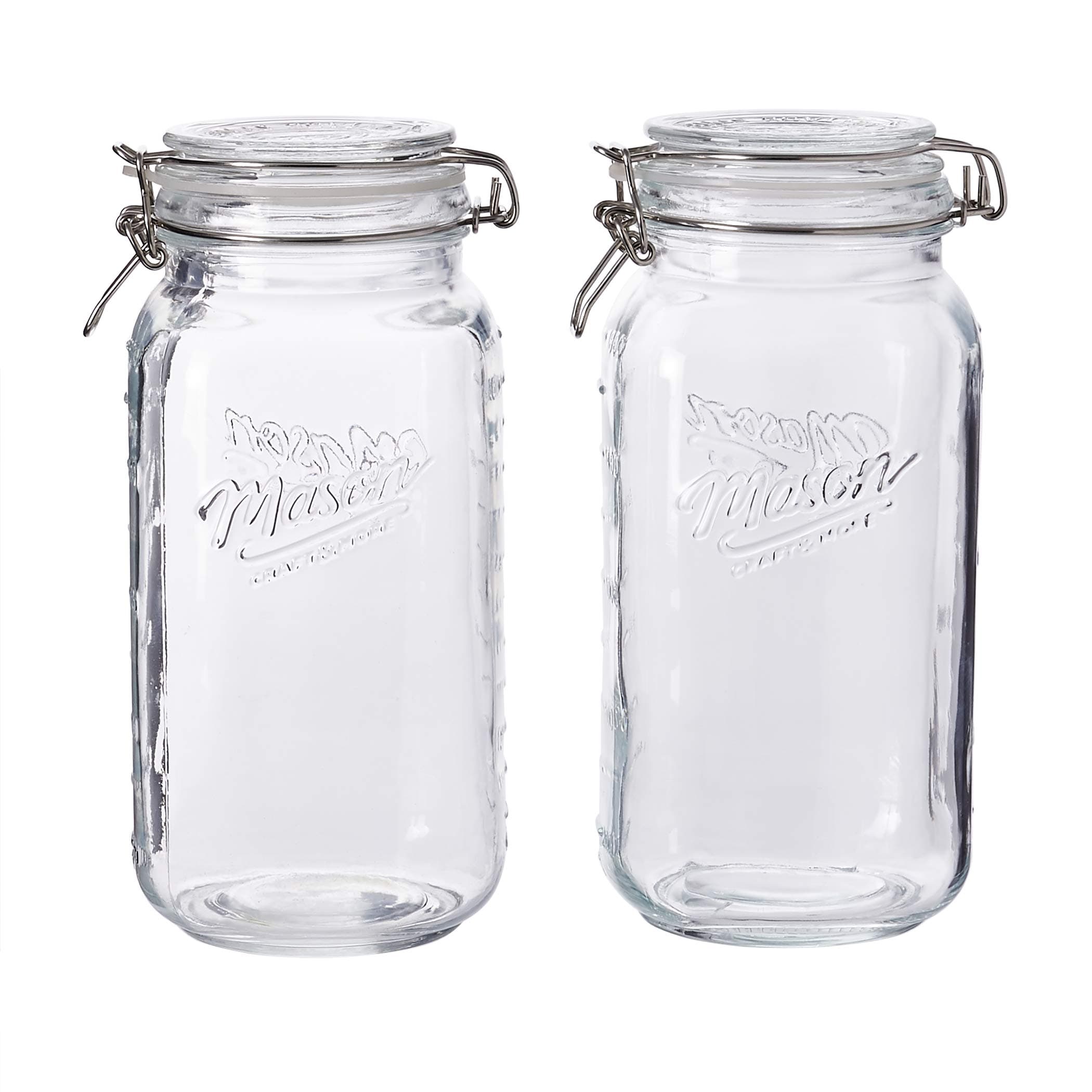 Airtight Kitchen Glass Jars, 67 Oz (2 L) Large