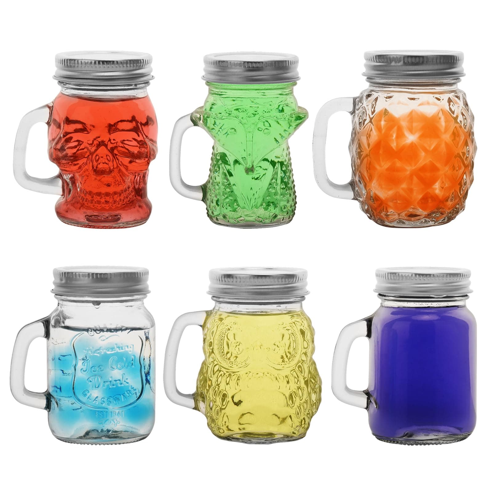 4 oz Mini Mason Jar Mugs with Handles and Lids for Drinks, Gifts, and Crafts
