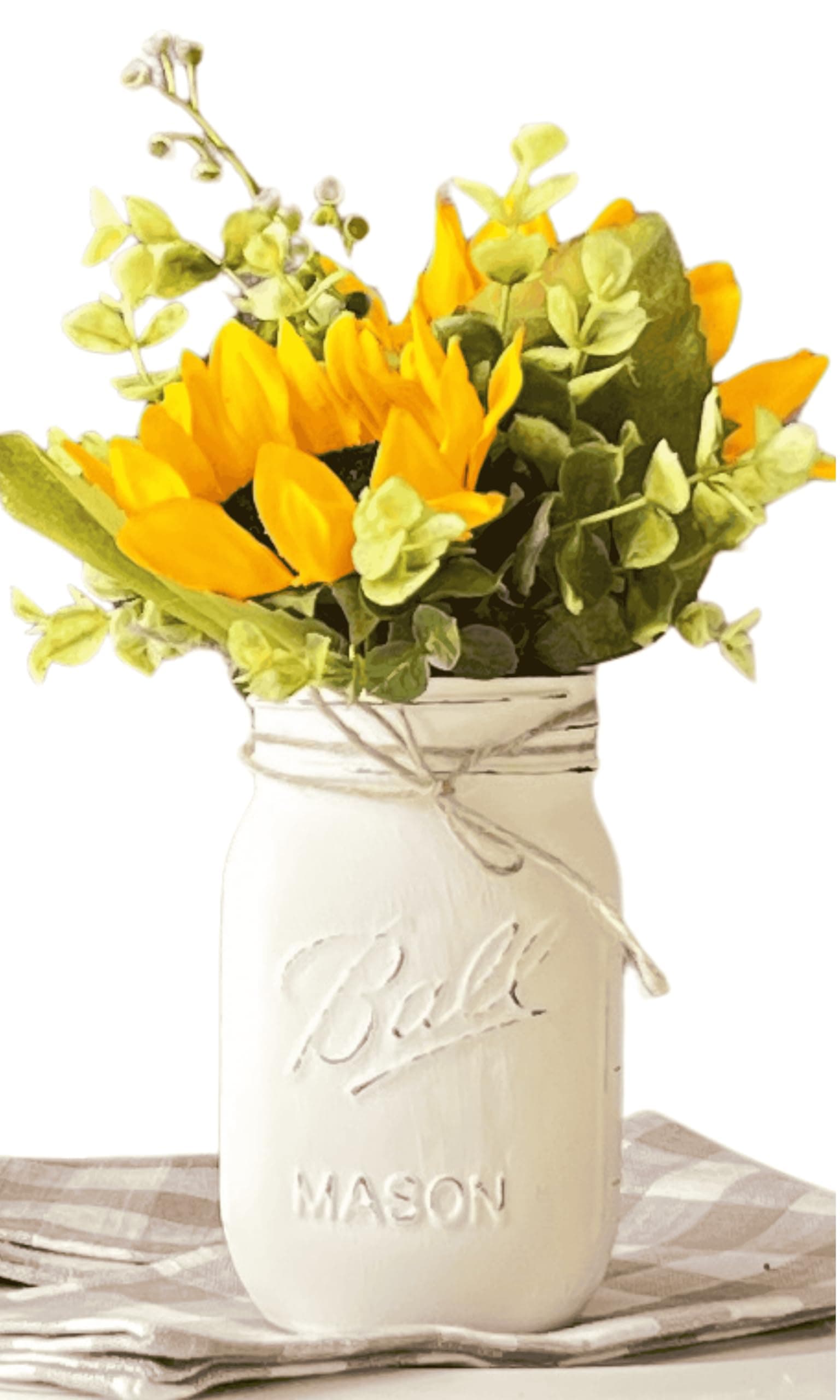 Rustic Mason Jars for Wedding Centerpieces with Artificial Flowers