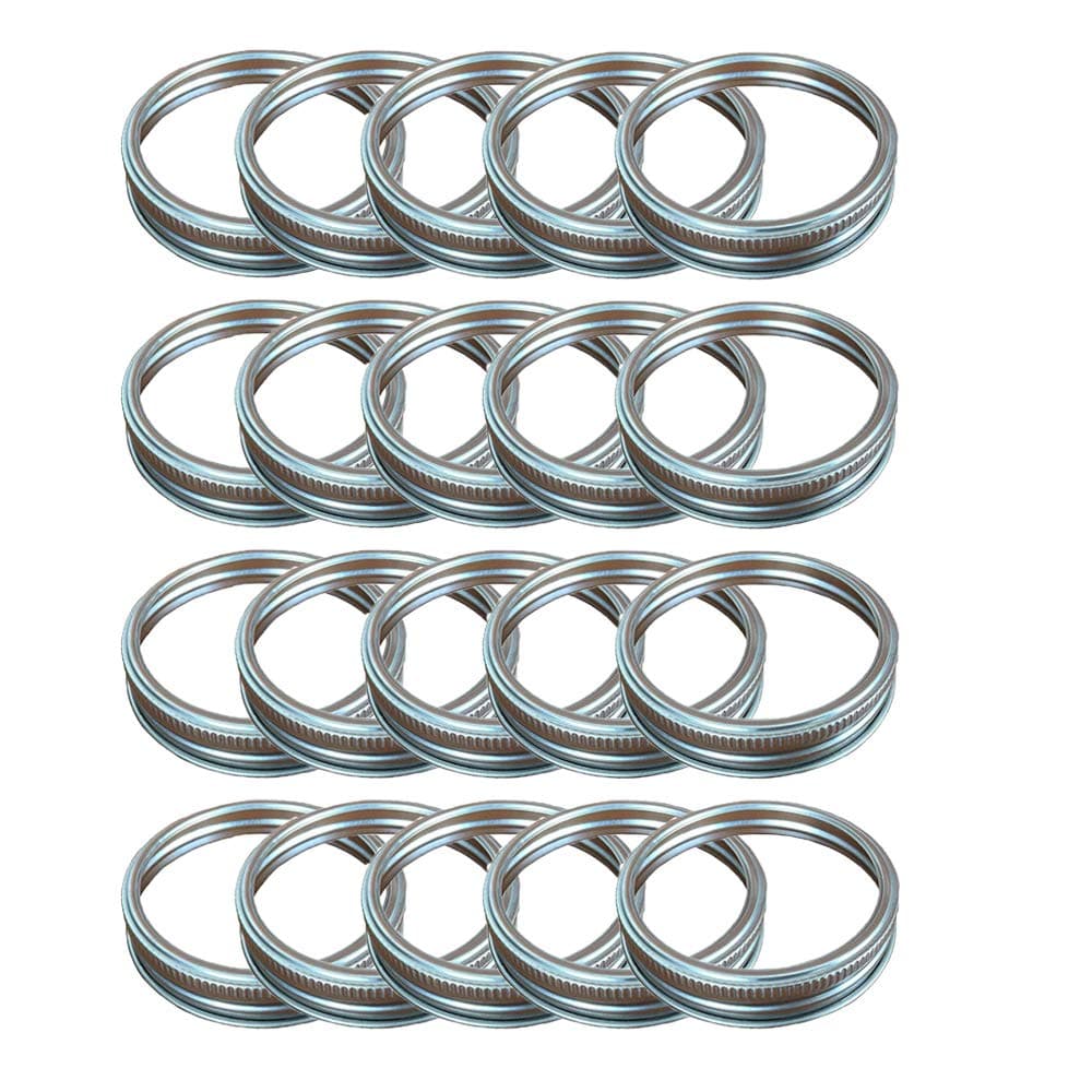 24 Rust-Resistant Silver Mason Jar Rings, 70mm Regular Mouth Lids, Prevent Leaks for Canning Jars
