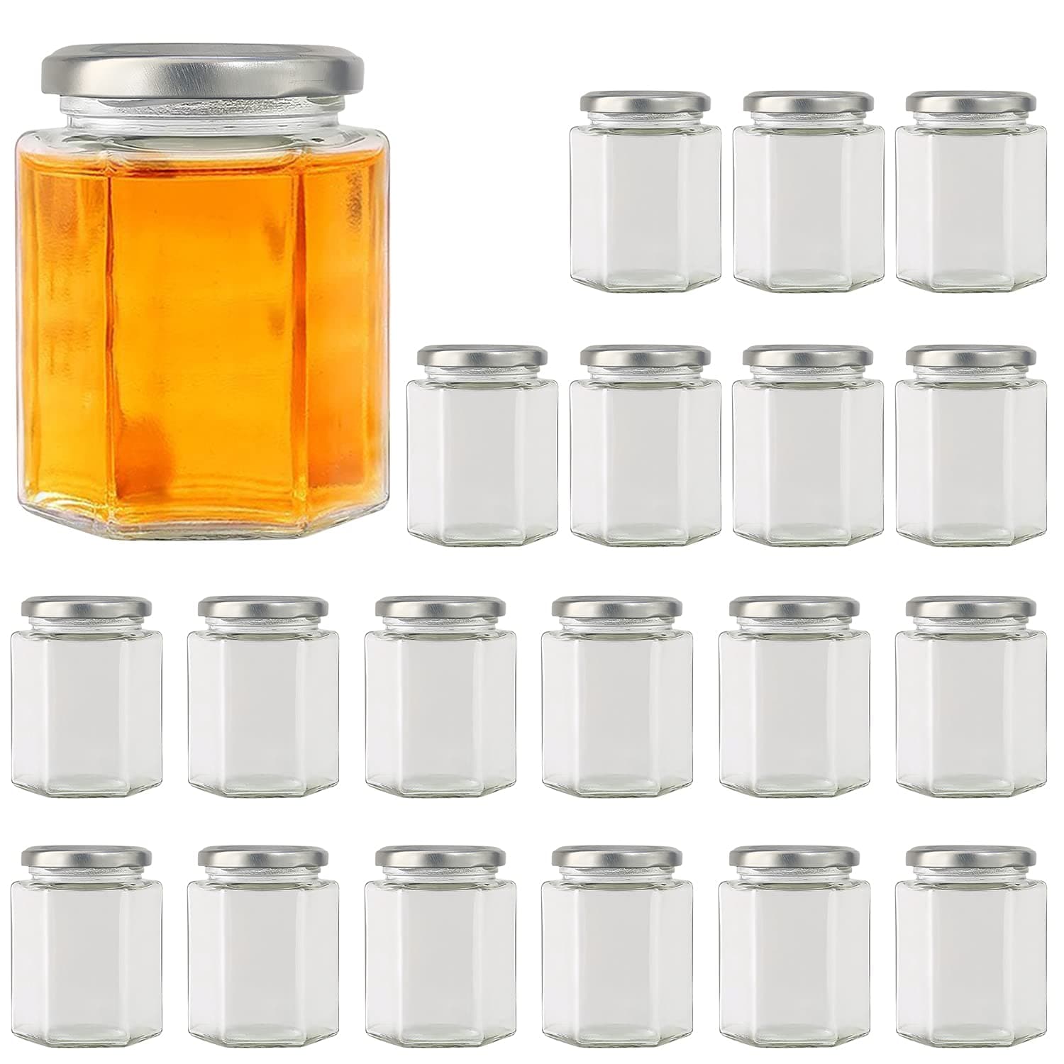 10 oz Silver-Lidded Glass Jars, Perfect for Gifts, Crafts, and Weddings