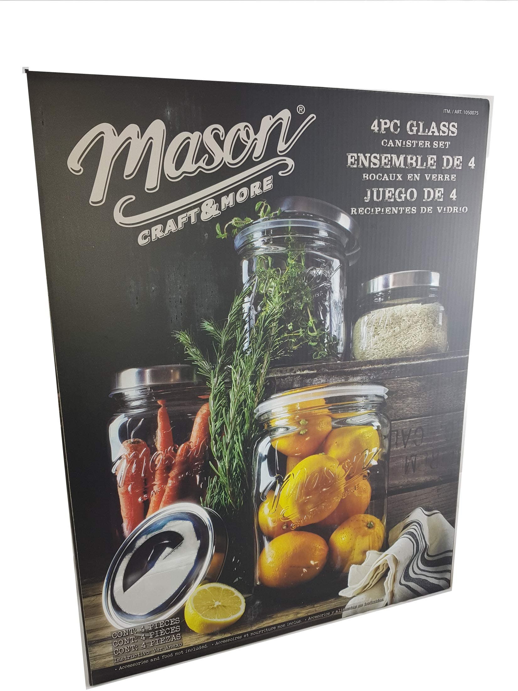 Mason 4-Piece Glass Canister Set for Kitchen Storage and Organization
| Mason 4-Piece Glass Canister Set for Pantry Storage and Freshness Preservation
| Mason 4-Piece Glass Canister Set for Dry Goods Storage and Meal Planning