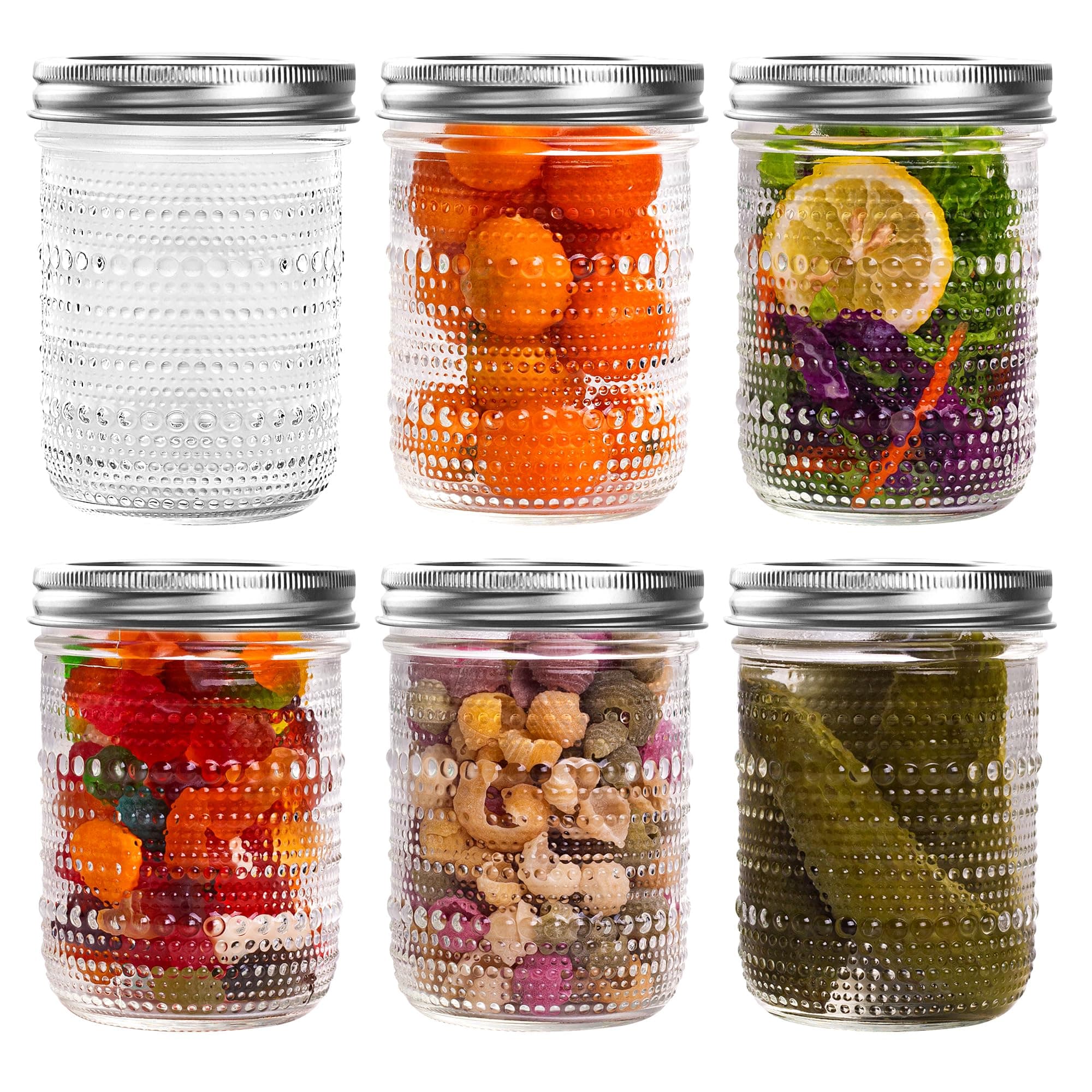 16 Oz Vintage Wide Mouth Mason Jars, 6 Packs, Perfect for Pickling & Fermenting