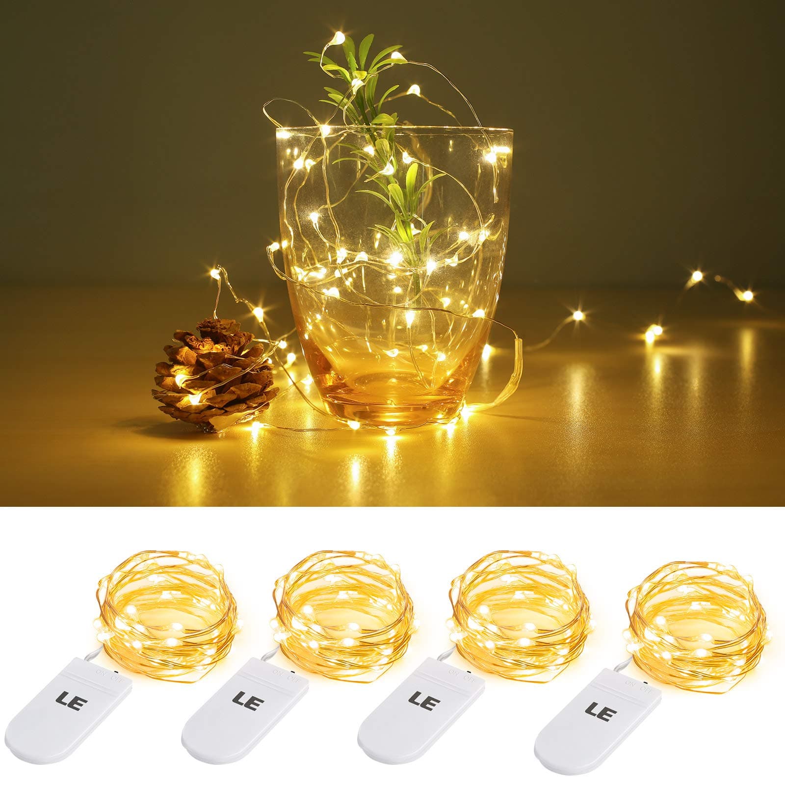 Fairy Lights 20 LED Battery Operated Mini String Waterproof Crafting Decor