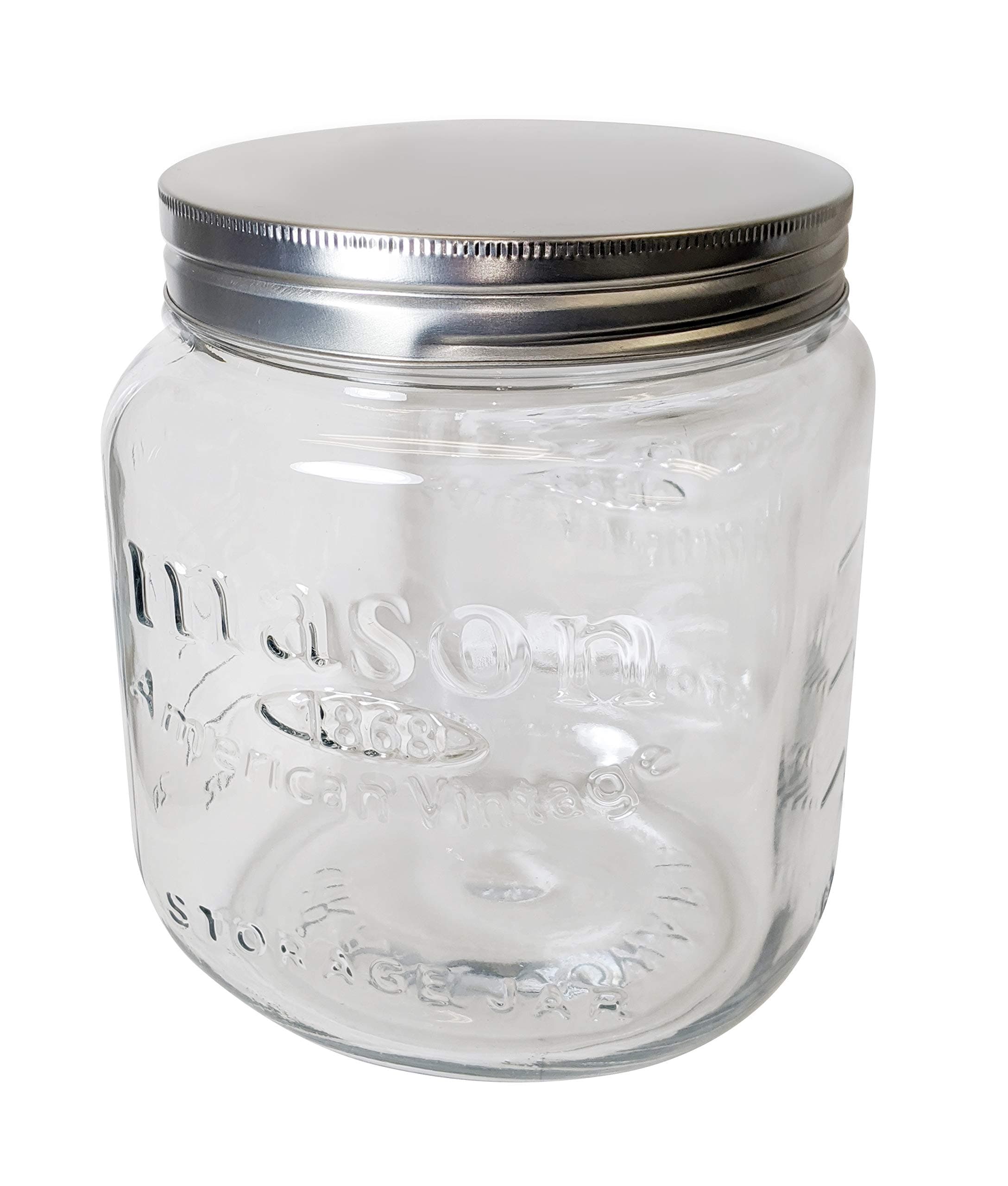 Grant Howard Jumbo Mason Embossed Glass Storage Jar for Kitchen Storage, Clear, 92 Ounces
Grant Howard Jumbo Mason Embossed Glass Storage Jar for Pantry Storage, Clear, 92 Ounces
Grant Howard Jumbo Mason Embossed Glass Storage Jar for Dry Goods S